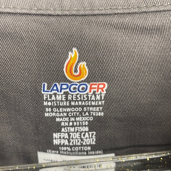 Lapco FR Men's Gray Button-Down Shirt size 3XL Front Pockets Flame Resistant - Picture 6 of 9
